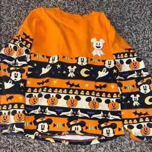 Orange Halloween Mickey Mouse Long Sleeve Shirt